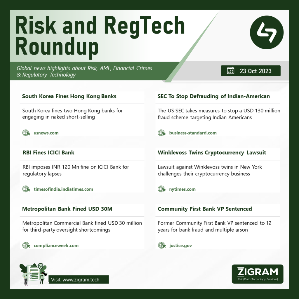 South Korea, Fraud, Indian Bank, Cryptocurrency, Metropolitan Commercial Bank, Community First Bank RRR 23 Oct Final