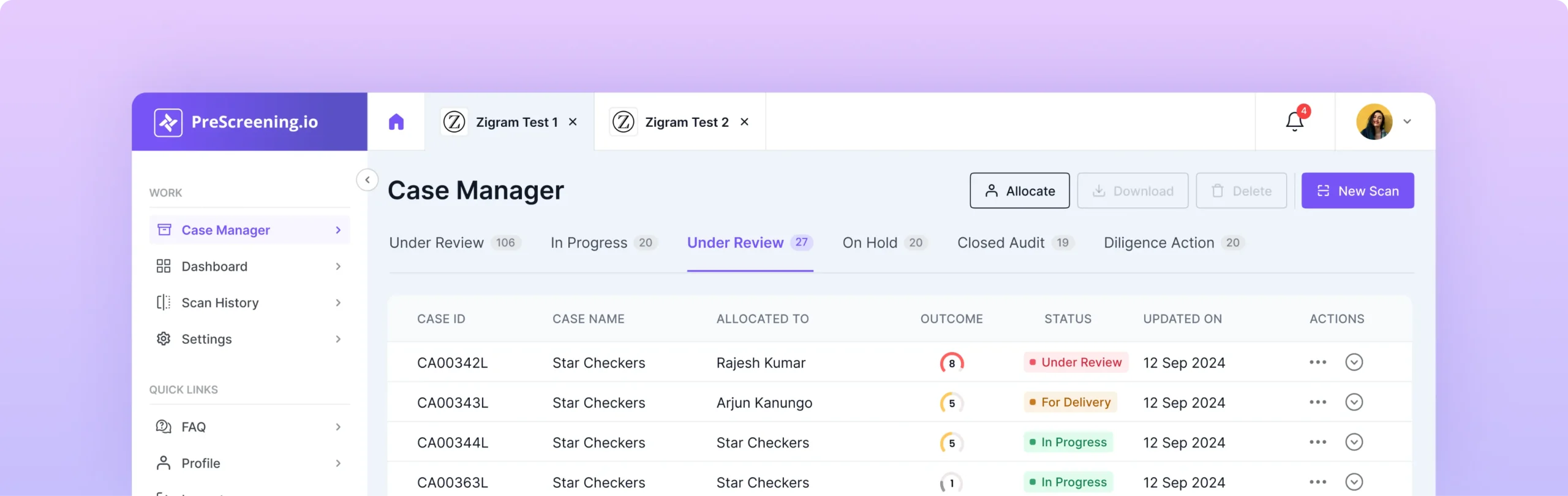 PreScreening.io Frame